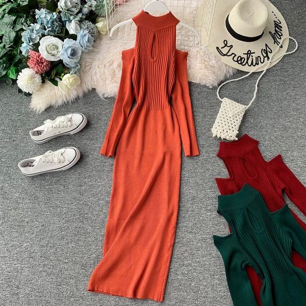 casual dresses luosha women 2021 autumn winter off shoulder long sleeved sheath knitted dress female slim fashion party vestidos, Black;gray
casual dresses luosha women 2021 autumn winter off shoulder long sleeved sheath knitted dress female slim fashion party vestidos, Black;gray