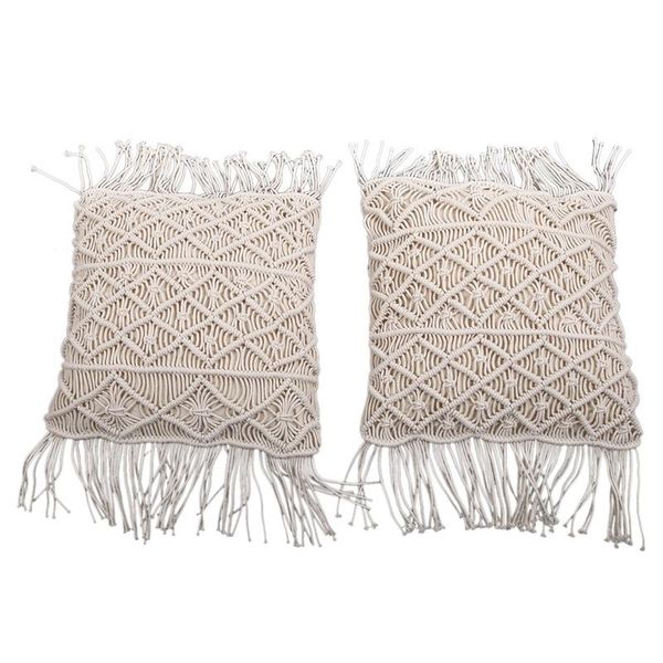 2 pieces of cotton rope hand-knitted pillow pillow woven decorative hand-woven pillowcase (tassel)
2 pieces of cotton rope hand-knitted pillow pillow woven decorative hand-woven pillowcase (tassel)
