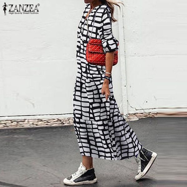 casual dresses elegant checked printed kaftan 2022 stylish plaid sundress women long puff sleeve midi dress holiday beach vestido, Black;gray
casual dresses elegant checked printed kaftan 2022 stylish plaid sundress women long puff sleeve midi dress holiday beach vestido, Black;gray