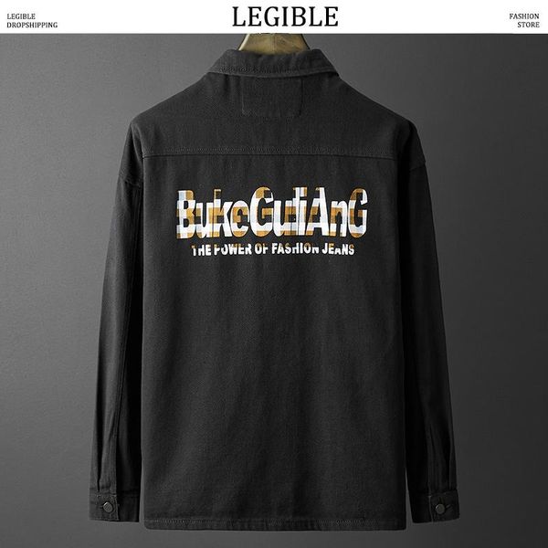 men's jackets legible spring autumn mens denim jacket trendy fashion bomber thin male jeans, Black;brown
men's jackets legible spring autumn mens denim jacket trendy fashion bomber thin male jeans, Black;brown