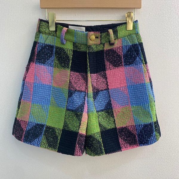 women's shorts 2021 fashion high street knit position plaid colorful women button contrast check pattern short pants lady, White;black
women's shorts 2021 fashion high street knit position plaid colorful women button contrast check pattern short pants lady, White;black