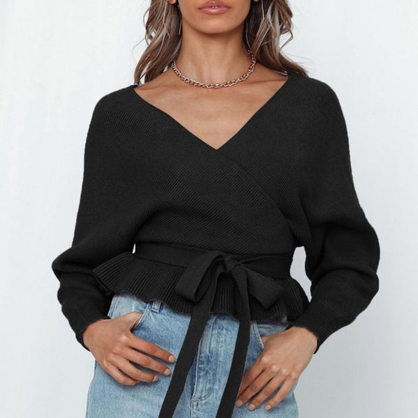 women's sweaters korean fashion lace up knit jumper women 2021 v-neck long sleeve pullover autumn solid color tight-fitting sweater, White;black
women's sweaters korean fashion lace up knit jumper women 2021 v-neck long sleeve pullover autumn solid color tight-fitting sweater, White;black