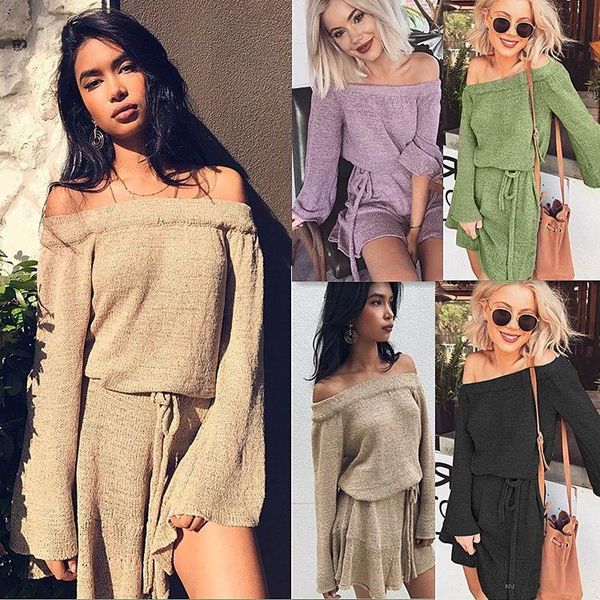 casual dresses off shoulder knitting sweater dress women elegant ruffle sash short long sleeve autumn winter, Black;gray
casual dresses off shoulder knitting sweater dress women elegant ruffle sash short long sleeve autumn winter, Black;gray