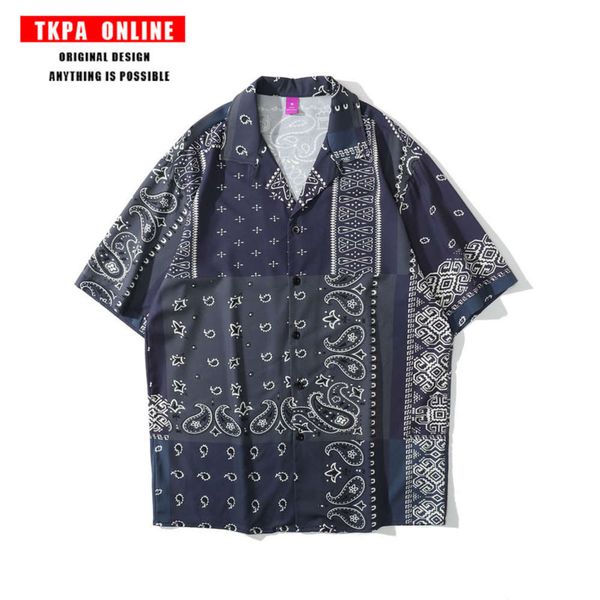 tkpa street hip hop short sleeve shirt men's and women's cashew nut print harajuku loose top, Tan;black
tkpa street hip hop short sleeve shirt men's and women's cashew nut print harajuku loose top, Tan;black
