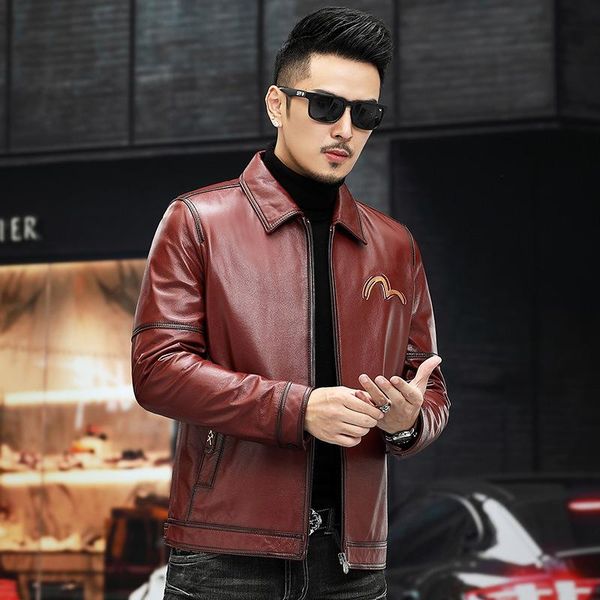 men's leather & faux clothing motorcycle real cow coat autumn mens clothes genuine, Black
men's leather & faux clothing motorcycle real cow coat autumn mens clothes genuine, Black
