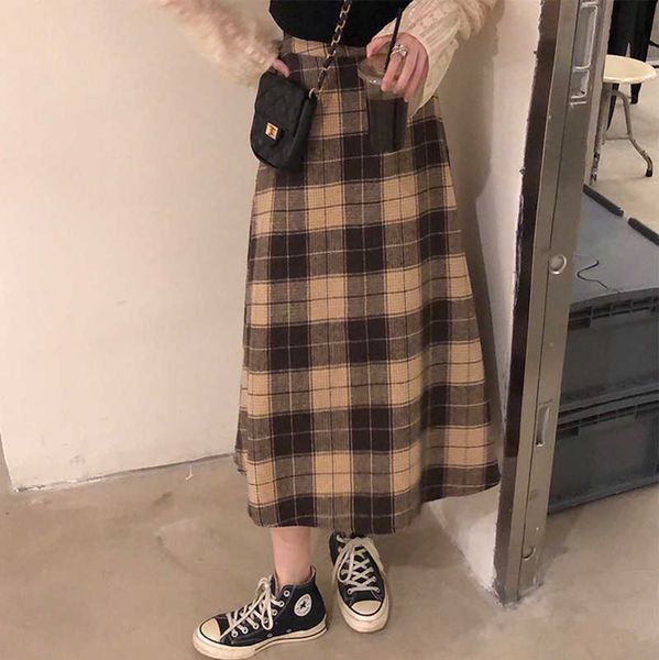 skirts autumn winter long midi plaid woman korean preppy style casual vintage high waisted woollen a-line skirt falda cuadros yq76, Black
skirts autumn winter long midi plaid woman korean preppy style casual vintage high waisted woollen a-line skirt falda cuadros yq76, Black