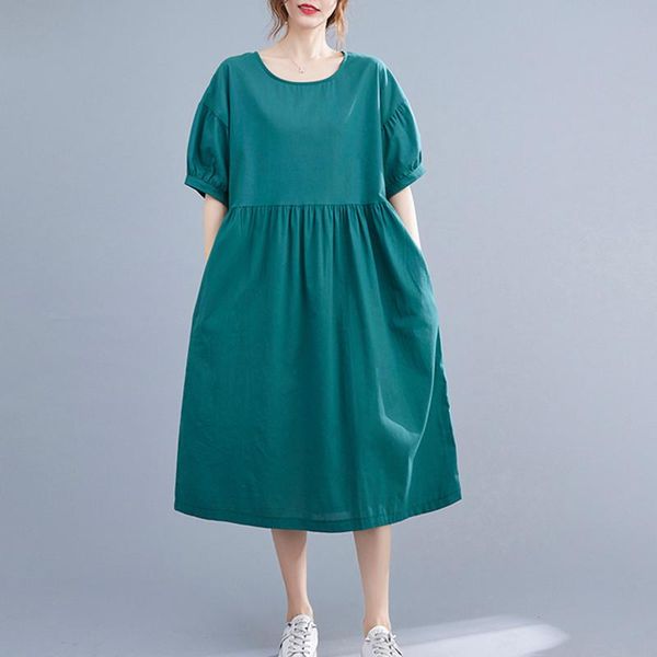 party dresses 2021 arrival short sleeve loose summer dress cotton linen solid color vintage women holiday travel casual midi, White;black
party dresses 2021 arrival short sleeve loose summer dress cotton linen solid color vintage women holiday travel casual midi, White;black