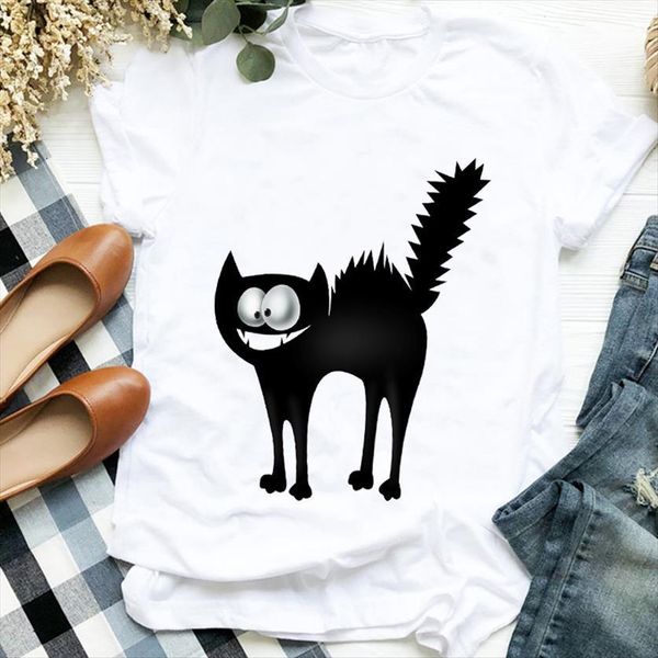 cat printing scary summer womens autumn kawaii animal print tee for clothes female graphic, White
cat printing scary summer womens autumn kawaii animal print tee for clothes female graphic, White