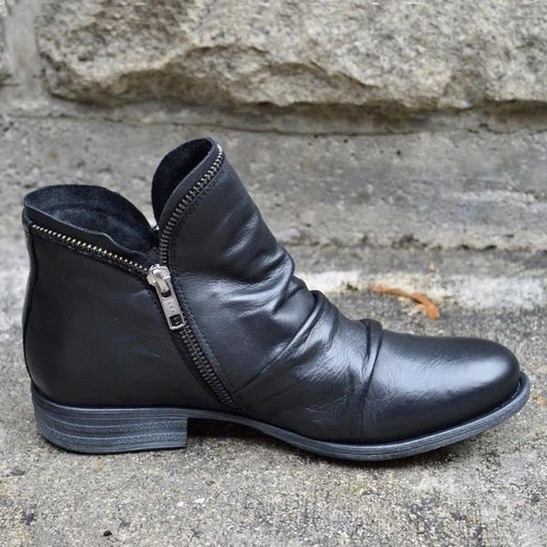 boots color side faux fur round head women's solid zipper pu leisure motorcycle low tube woman, Black
boots color side faux fur round head women's solid zipper pu leisure motorcycle low tube woman, Black