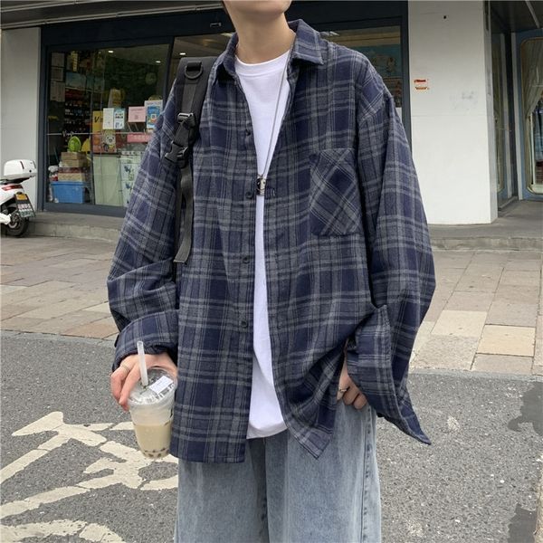 2021 new spring autumn cotton plaid men's fashion retro casual shirt men streetwear korean loose long sleeve shirts mens -2xl xhwc, White;black
2021 new spring autumn cotton plaid men's fashion retro casual shirt men streetwear korean loose long sleeve shirts mens -2xl xhwc, White;black