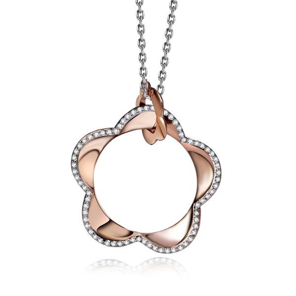 pendant necklaces arrivals flower necklace for women europe style setting zircon stone long chain rose color, Silver
pendant necklaces arrivals flower necklace for women europe style setting zircon stone long chain rose color, Silver