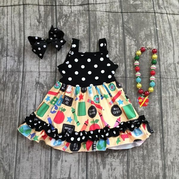 back to school summer baby girl dresses girls kids boutique clothes polka dot dress sleeveless cotton halter match accessories, Red;yellow
back to school summer baby girl dresses girls kids boutique clothes polka dot dress sleeveless cotton halter match accessories, Red;yellow