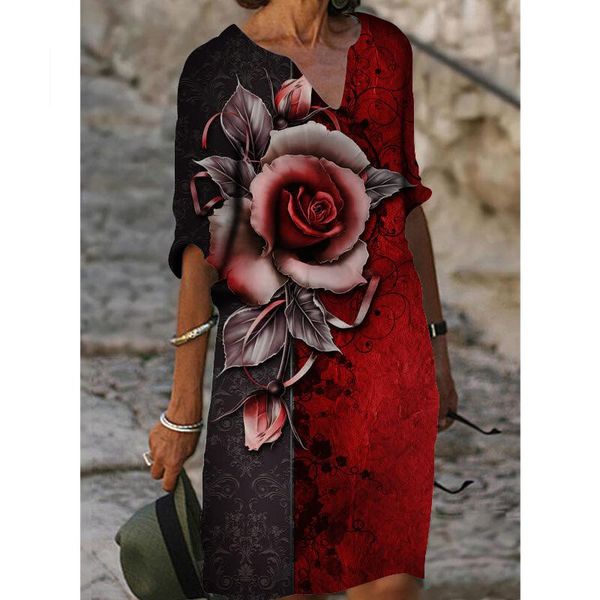 casual dresses women's clothing summer half sleeve floral printed vintage dress fashion v-neck robe oversize midi ladie, Black;gray
casual dresses women's clothing summer half sleeve floral printed vintage dress fashion v-neck robe oversize midi ladie, Black;gray