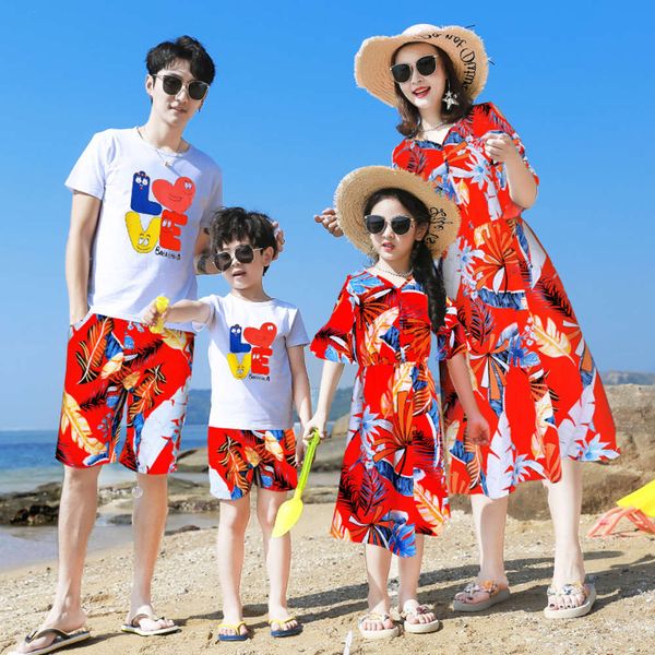 summer parent-child for a of three foreign sle mother daughter drs beach seaside vacation family short sleeve t-shirt suit, Blue
summer parent-child for a of three foreign sle mother daughter drs beach seaside vacation family short sleeve t-shirt suit, Blue