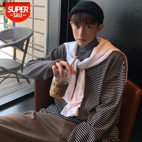 intfeday korean chic long-sleeved t-shirt with male and female bf black white ptripe half-collar bottoming shirt #bs93
intfeday korean chic long-sleeved t-shirt with male and female bf black white ptripe half-collar bottoming shirt #bs93