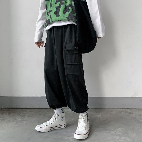 spring autumn sports pants men's korean fashion loose casual wide-leg pants men's street big pocket hip-hop ankle-length, Black
spring autumn sports pants men's korean fashion loose casual wide-leg pants men's street big pocket hip-hop ankle-length, Black