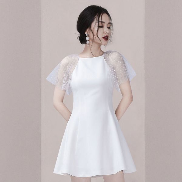 white elegant short a-line dresses office lady sweet mesh butterfly sleeve formal party dress exquisite o-neck banquet gown hufc, Black;gray
white elegant short a-line dresses office lady sweet mesh butterfly sleeve formal party dress exquisite o-neck banquet gown hufc, Black;gray