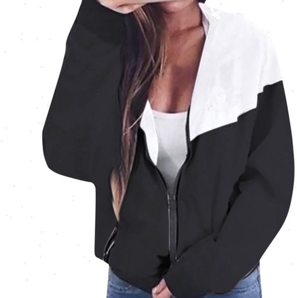 30 spring autumn women jacket long sleeve shirts patchwork thin skinsuits hooded zipper pockets sport coat, Black;brown
30 spring autumn women jacket long sleeve shirts patchwork thin skinsuits hooded zipper pockets sport coat, Black;brown
