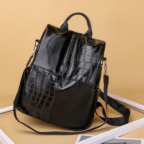 female backpacks pu leather women rucksack large capacity school college bags anti-theft travel backpack big shoulder bags black 210303
female backpacks pu leather women rucksack large capacity school college bags anti-theft travel backpack big shoulder bags black 210303