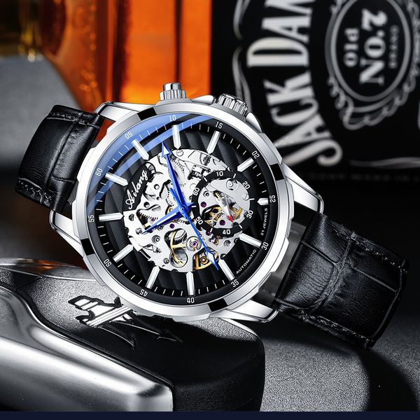 ailang new gentlemen clock automatic rust-steel mechanical hollow casual mode black iron curtain atmospheric sports, Slivery;brown
ailang new gentlemen clock automatic rust-steel mechanical hollow casual mode black iron curtain atmospheric sports, Slivery;brown