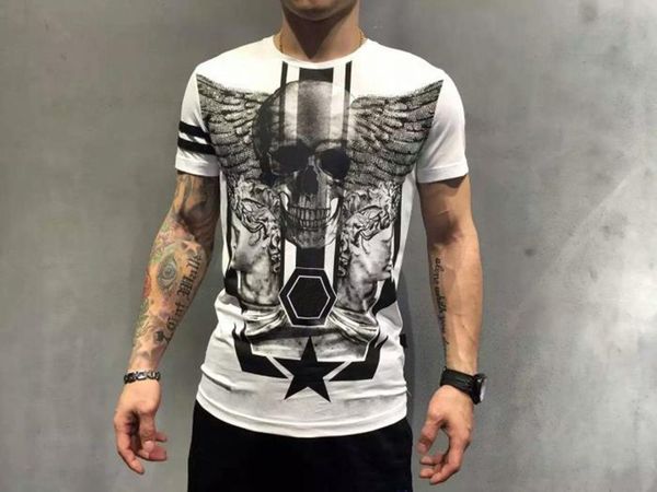 ss mens designer t shirts short sleeve men clothing fashion rhinestone skull man t-shirt male cotton tees, White;black
ss mens designer t shirts short sleeve men clothing fashion rhinestone skull man t-shirt male cotton tees, White;black