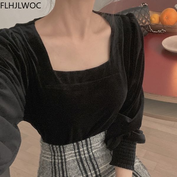 women's knits & tees korea chic blusas women fenimine office lady solid collar square neck black blouses aqb3, White
women's knits & tees korea chic blusas women fenimine office lady solid collar square neck black blouses aqb3, White