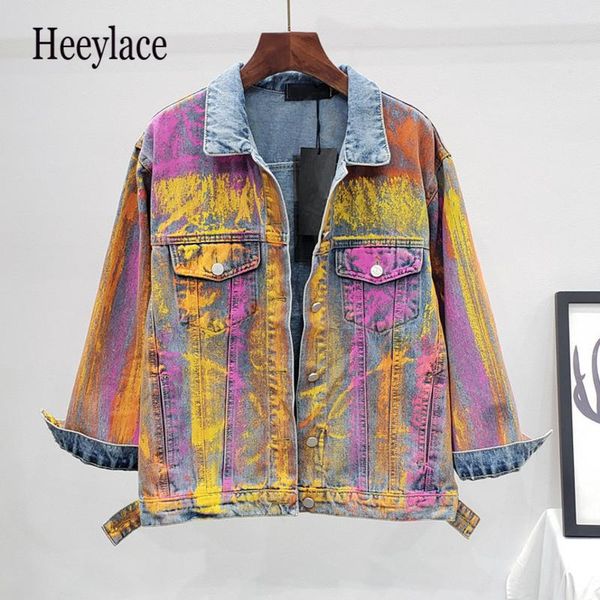 women's jackets streetwear gradient color short denim jacket coat women autumn fashion loose graffiti jeans female outwear chaqueta muj, Black;brown
women's jackets streetwear gradient color short denim jacket coat women autumn fashion loose graffiti jeans female outwear chaqueta muj, Black;brown