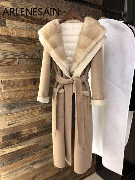 women's fur & faux arlenesain custom genuine mink coat with hood white jacket inside the garment, Black
women's fur & faux arlenesain custom genuine mink coat with hood white jacket inside the garment, Black