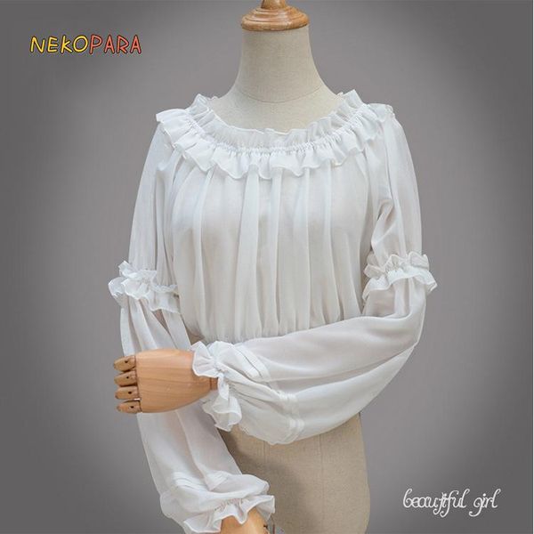 women's blouses & shirts elegant princess lolita chiffon blouse round collar long sleeve cute comfortable inner shirt color beige, whit, White
women's blouses & shirts elegant princess lolita chiffon blouse round collar long sleeve cute comfortable inner shirt color beige, whit, White