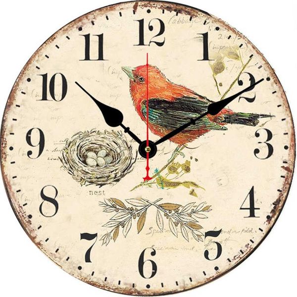 wall clocks vintage rustic wooden clock horloge spring bird nest arabic numeral french country tuscan home garden decor
wall clocks vintage rustic wooden clock horloge spring bird nest arabic numeral french country tuscan home garden decor