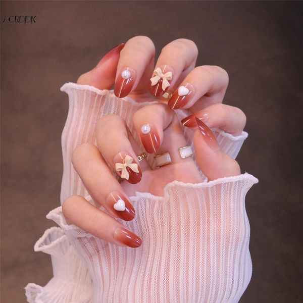 false nails 24pcs bow love heart wear long paragraph fashion manicure patch save time wearable nail dw, Red;gold
false nails 24pcs bow love heart wear long paragraph fashion manicure patch save time wearable nail dw, Red;gold