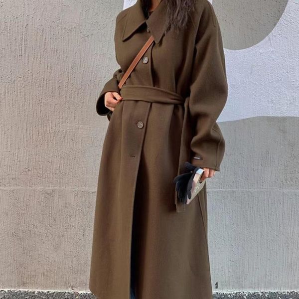 women's wool & blends custom minus nifty feeling single breasted double sided woolen cloth coat high end edition, Black
women's wool & blends custom minus nifty feeling single breasted double sided woolen cloth coat high end edition, Black