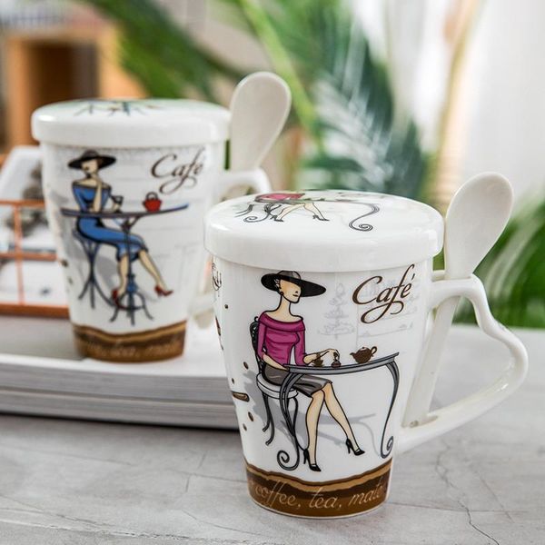 mugs creative beauty pattern ceramic coffee mug heart-shaped handle cup milk tea tumbler with lid spoon set
mugs creative beauty pattern ceramic coffee mug heart-shaped handle cup milk tea tumbler with lid spoon set