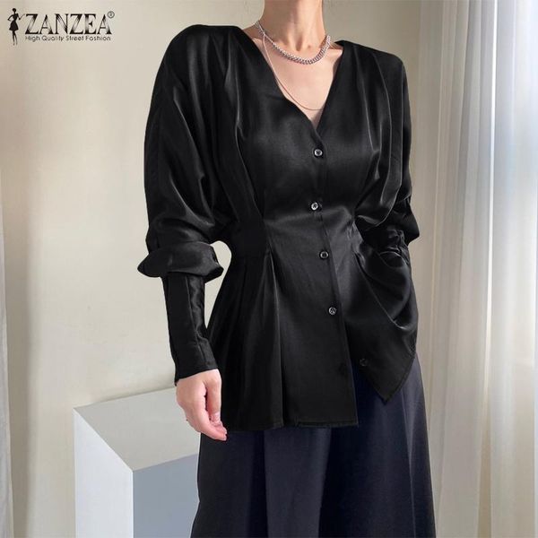 women's blouses & shirts plus size women satin zanzea 2021 stylish spring casual long sleeve pleated blusas female solid v neck tunic t, White
women's blouses & shirts plus size women satin zanzea 2021 stylish spring casual long sleeve pleated blusas female solid v neck tunic t, White