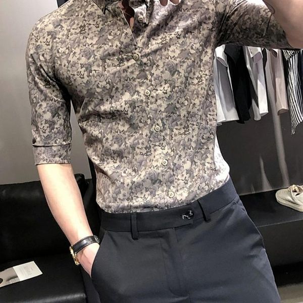 men's casual shirts summer men's five-point sleeve shirts, korean slim floral button-down japanese streetwear men, White;black
men's casual shirts summer men's five-point sleeve shirts, korean slim floral button-down japanese streetwear men, White;black