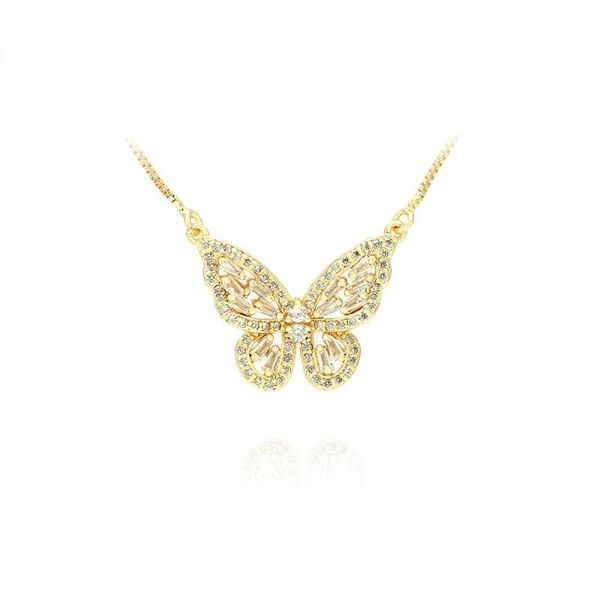 pendant necklaces women's necklace fashion temperament three-dimensional zircon gold-plated female hollow butterfly, Silver
pendant necklaces women's necklace fashion temperament three-dimensional zircon gold-plated female hollow butterfly, Silver