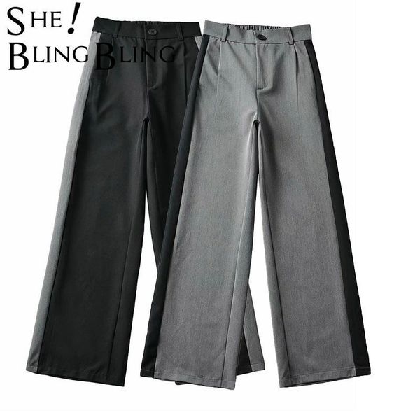 women's pants & capris sheblingbling za woman elastic back high waist career side taping patchwork female casual loose straight autumn, Black;white
women's pants & capris sheblingbling za woman elastic back high waist career side taping patchwork female casual loose straight autumn, Black;white