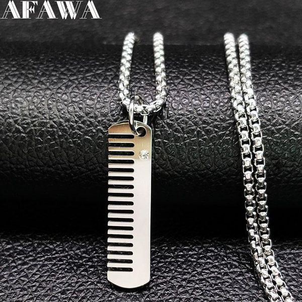 pendant necklaces 2021 fashion comb stainless steel statement necklace for women silver color chain jewelry collier femme n1855
pendant necklaces 2021 fashion comb stainless steel statement necklace for women silver color chain jewelry collier femme n1855