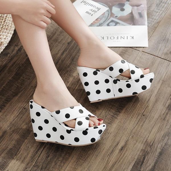 slippers women thick bottom wedges polka dot slipper shoes high heels summer sandals platform slides woman casual, Black
slippers women thick bottom wedges polka dot slipper shoes high heels summer sandals platform slides woman casual, Black