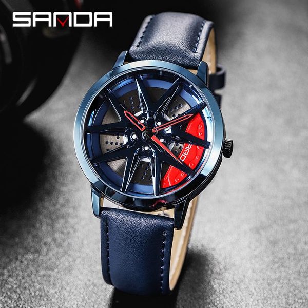 wristwatches sanda 2021 men's wheel watch ben sports fashion waterproof leather quartz p1071, Slivery;brown
wristwatches sanda 2021 men's wheel watch ben sports fashion waterproof leather quartz p1071, Slivery;brown