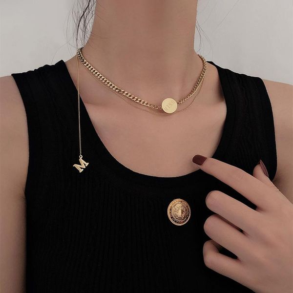 pendant necklaces lifefontier gold color stainless steel letter miss multi-layer necklace for women exquisite choker jewelry, Silver
pendant necklaces lifefontier gold color stainless steel letter miss multi-layer necklace for women exquisite choker jewelry, Silver