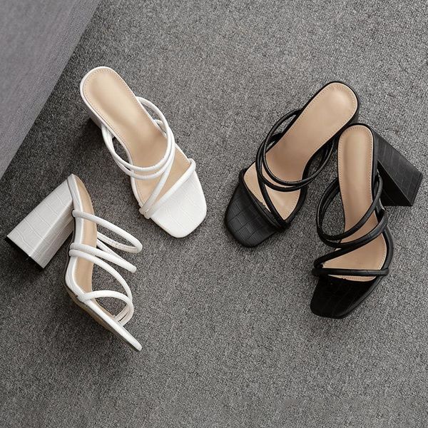 slippers nice summer mules shoes women square heel toe slides ladies white black high heels
slippers nice summer mules shoes women square heel toe slides ladies white black high heels