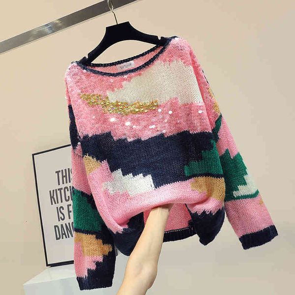 women's sweaters mamuzi female sweater with sequins, pink cotton knitted or crocheted, essential color for round collar, long sleeve 1x, White;black
women's sweaters mamuzi female sweater with sequins, pink cotton knitted or crocheted, essential color for round collar, long sleeve 1x, White;black
