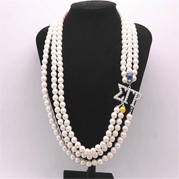 pendant necklaces handmade trendy greek letter sorority sigma gamma rho pearl necklace for woman, Silver
pendant necklaces handmade trendy greek letter sorority sigma gamma rho pearl necklace for woman, Silver