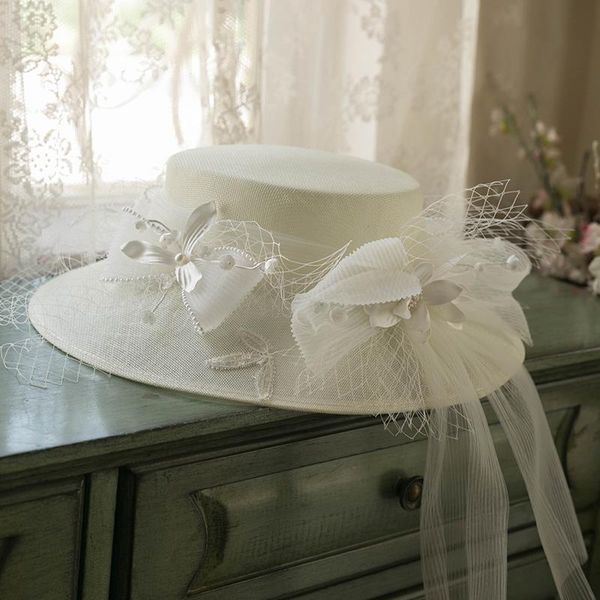 stingy brim hats french wedding hat mori style mesh bridal white elegant bow trip shoot seaside holiday styling accessories 21.55, Blue;gray
stingy brim hats french wedding hat mori style mesh bridal white elegant bow trip shoot seaside holiday styling accessories 21.55, Blue;gray