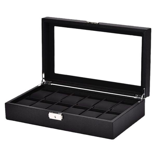 watch boxes & cases 12-bit storage box display stand black leather jewelry, Black;blue
watch boxes & cases 12-bit storage box display stand black leather jewelry, Black;blue