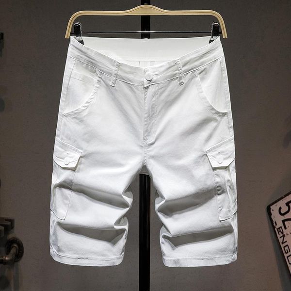 men's shorts 4 colors summer men white khaki army green cargo fashion casual straight pocket jeans knee length five points pants, White;black
men's shorts 4 colors summer men white khaki army green cargo fashion casual straight pocket jeans knee length five points pants, White;black