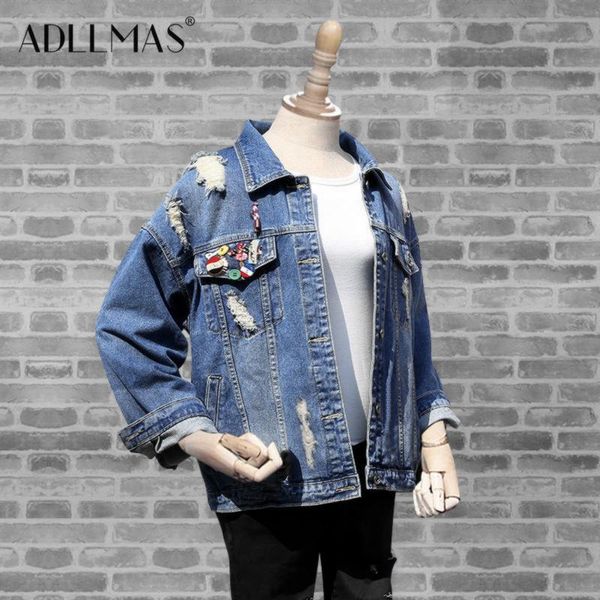women's jackets 2021 spring autumn denim jacket fashion hole appliqué loose jeans coat female korean large size, Black;brown
women's jackets 2021 spring autumn denim jacket fashion hole appliqué loose jeans coat female korean large size, Black;brown