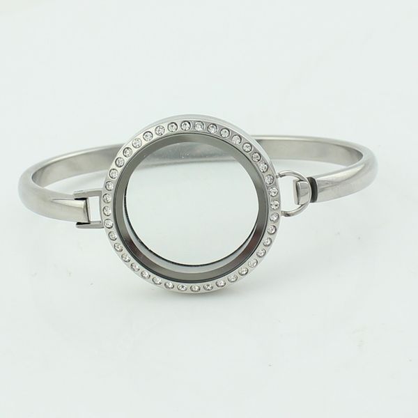30mm 8 316l stainless steel bangle bracelet with crystal screw twist glass living locketdio chan contact, Silver
30mm 8 316l stainless steel bangle bracelet with crystal screw twist glass living locketdio chan contact, Silver