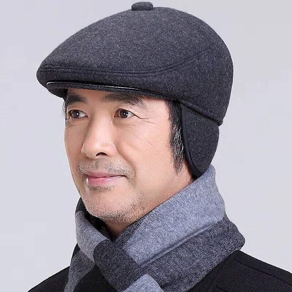 middle-aged elderly mens hats warm gray caps thi earmuffs windproof autumn winter models send grandpa and father old man hats, Black
middle-aged elderly mens hats warm gray caps thi earmuffs windproof autumn winter models send grandpa and father old man hats, Black